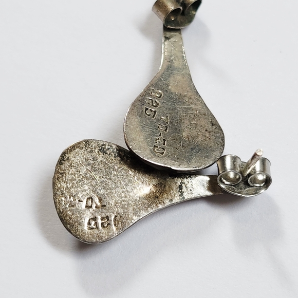 Vintage Sterling Silver 925 Hershey Kiss Teardrop Earrings - Picture 5 of 5